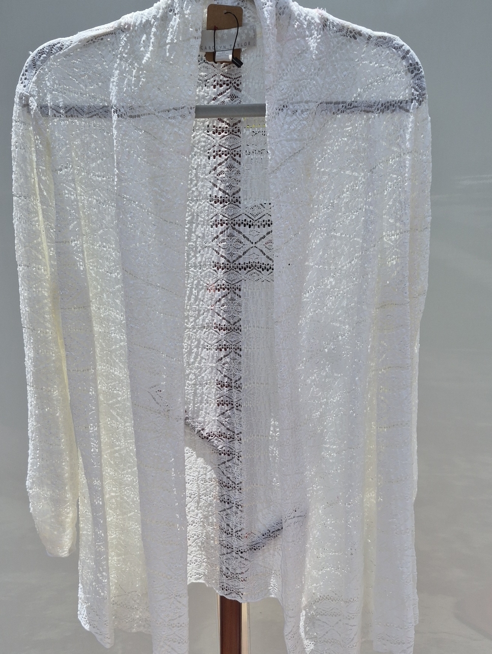 Ann Taylor White Lace Open-Front Camisole Cover-Up Size M